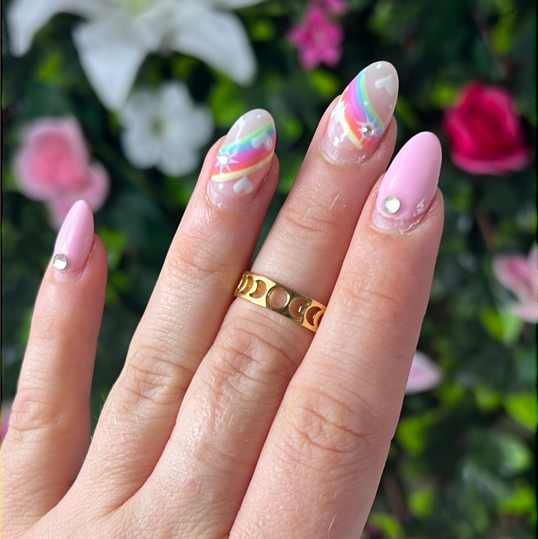 18K Gold Lunar Moon Phase Ring