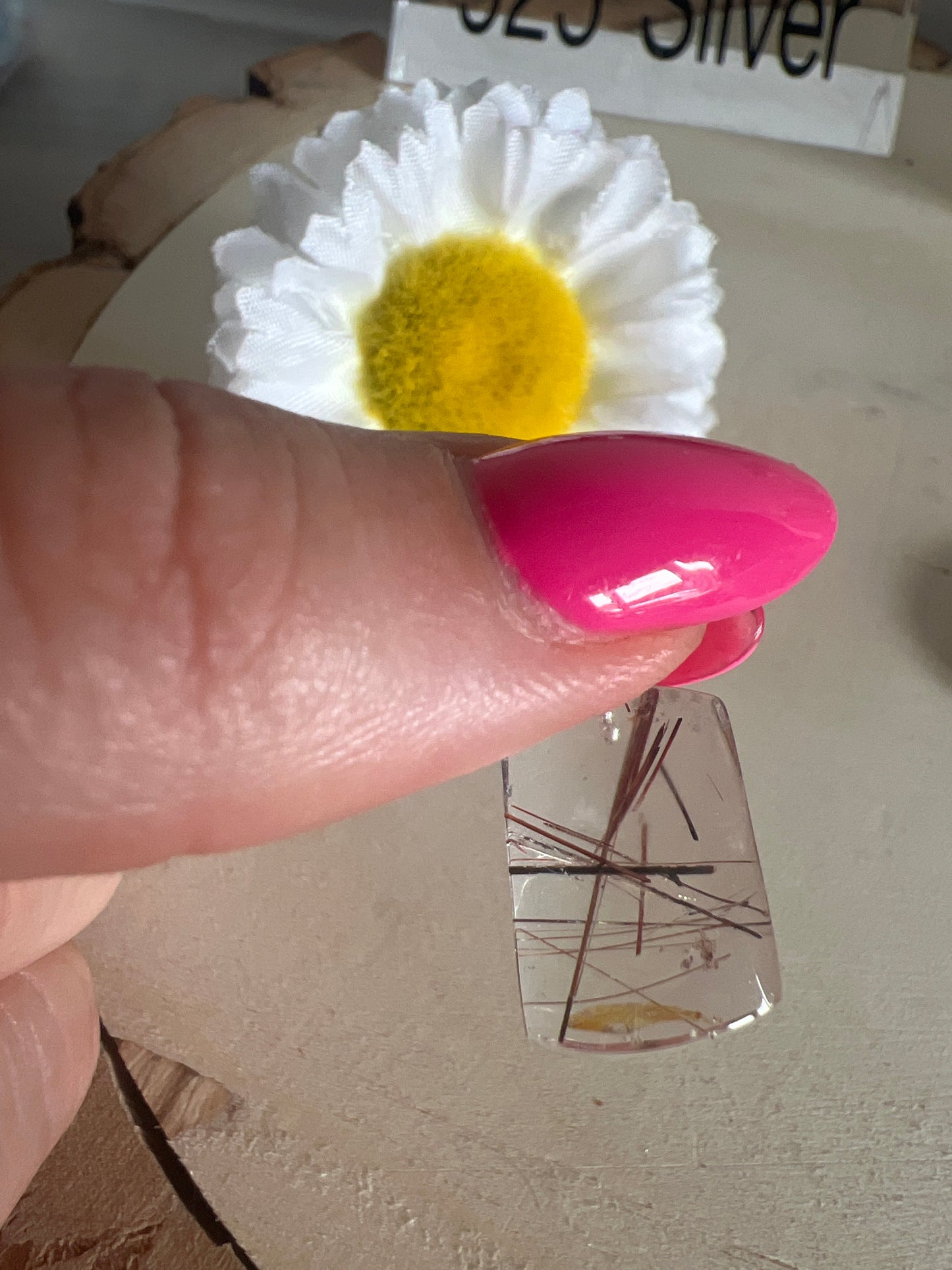 Rutile Mutil Colour Rutilated Quartz 925 Sterling Silver Pendant