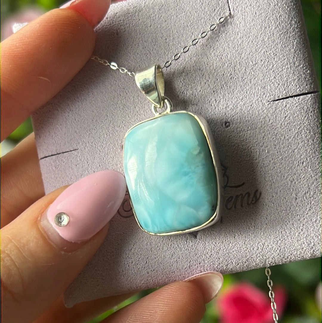 Larimar 925 Sterling Pendant
