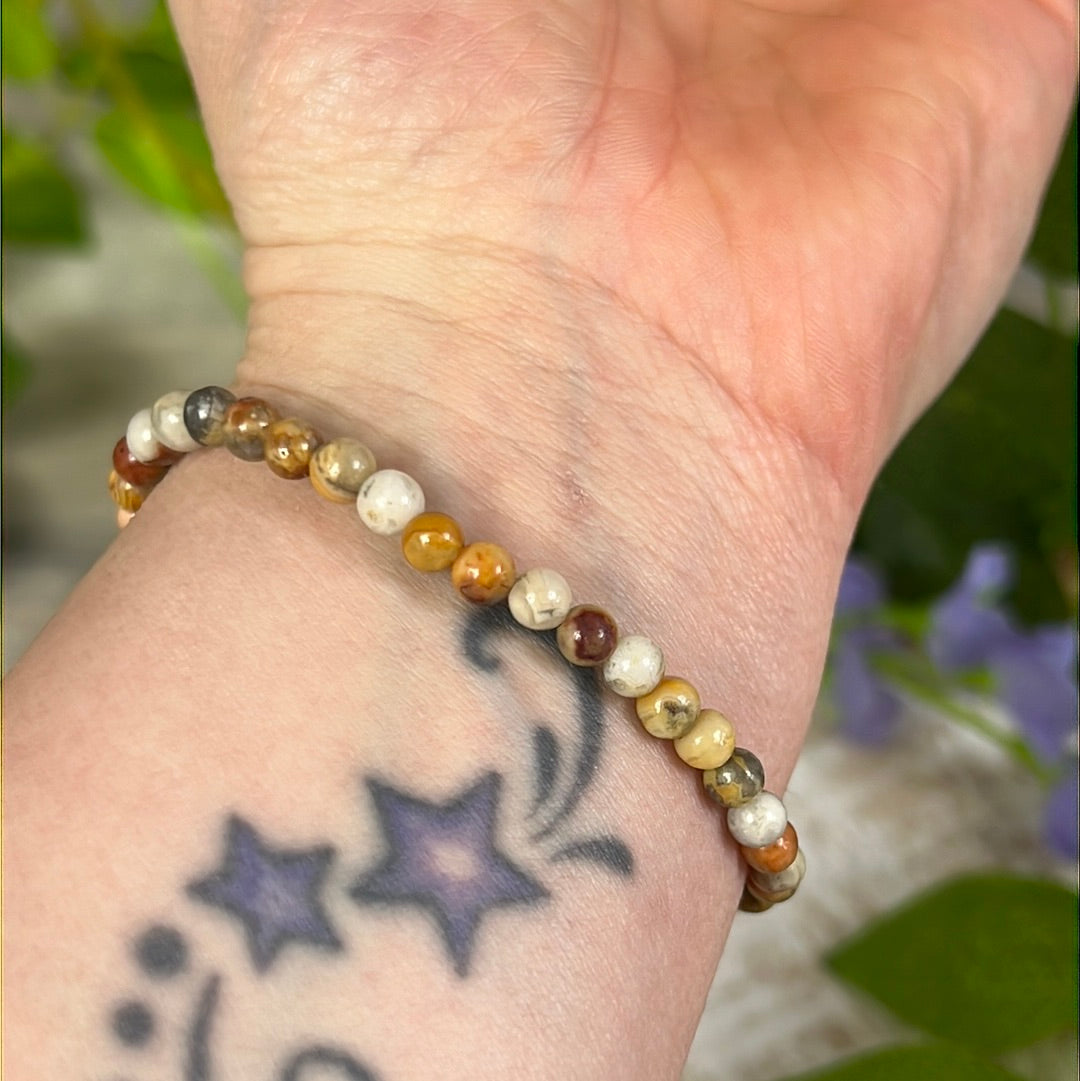 4mm Crazy Lace Bead Bracelet