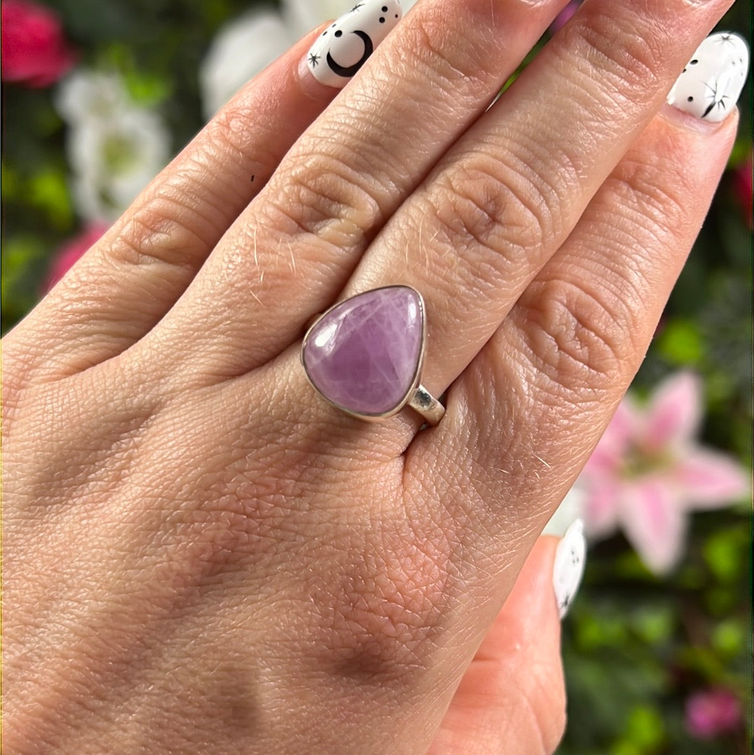Kunzite 925 Sterling Silver Ring - Size O