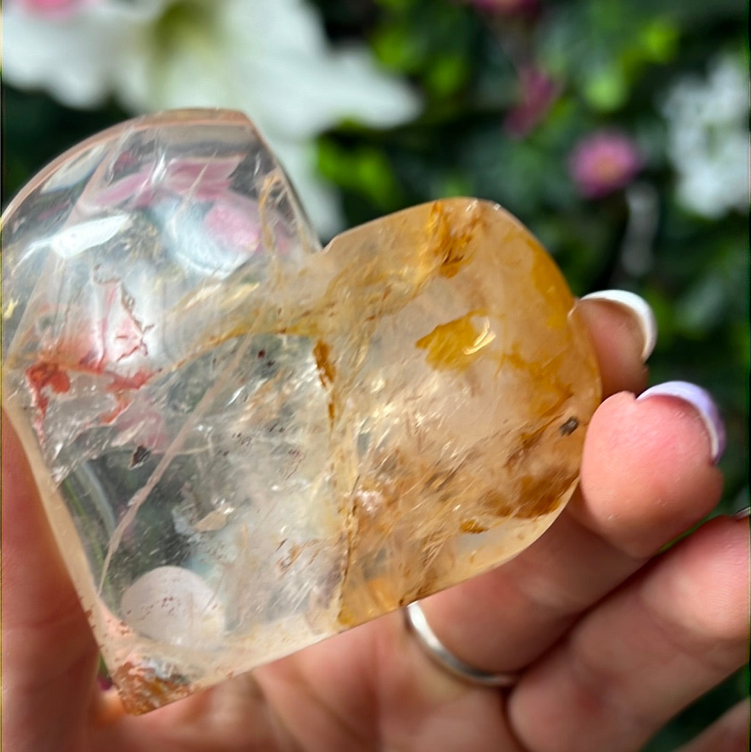 Fire Quartz Hematoid & Golden Healer Heart