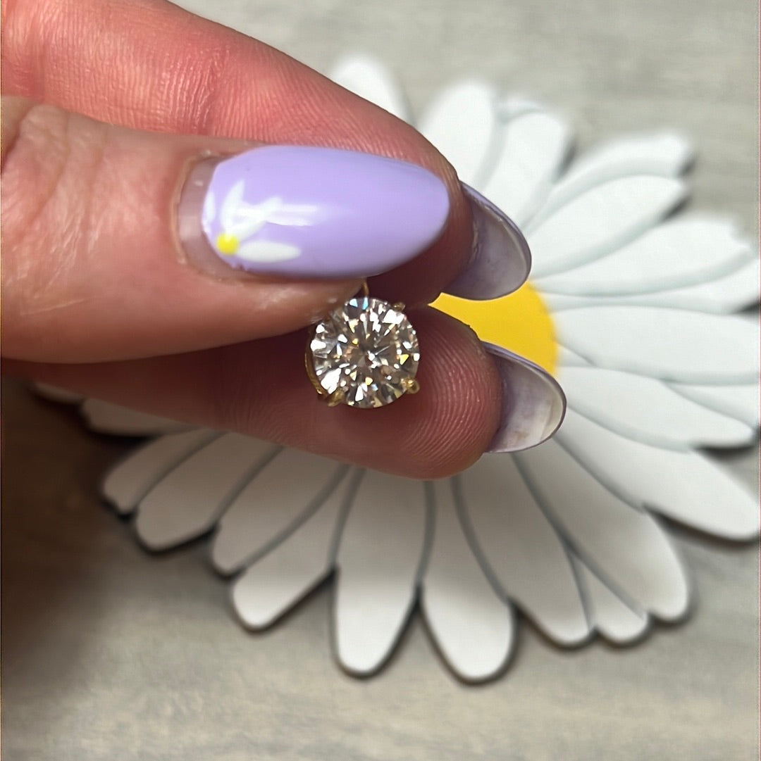 Moissanite 925 Sterling 24ct Gold Pendant - 1.65ct