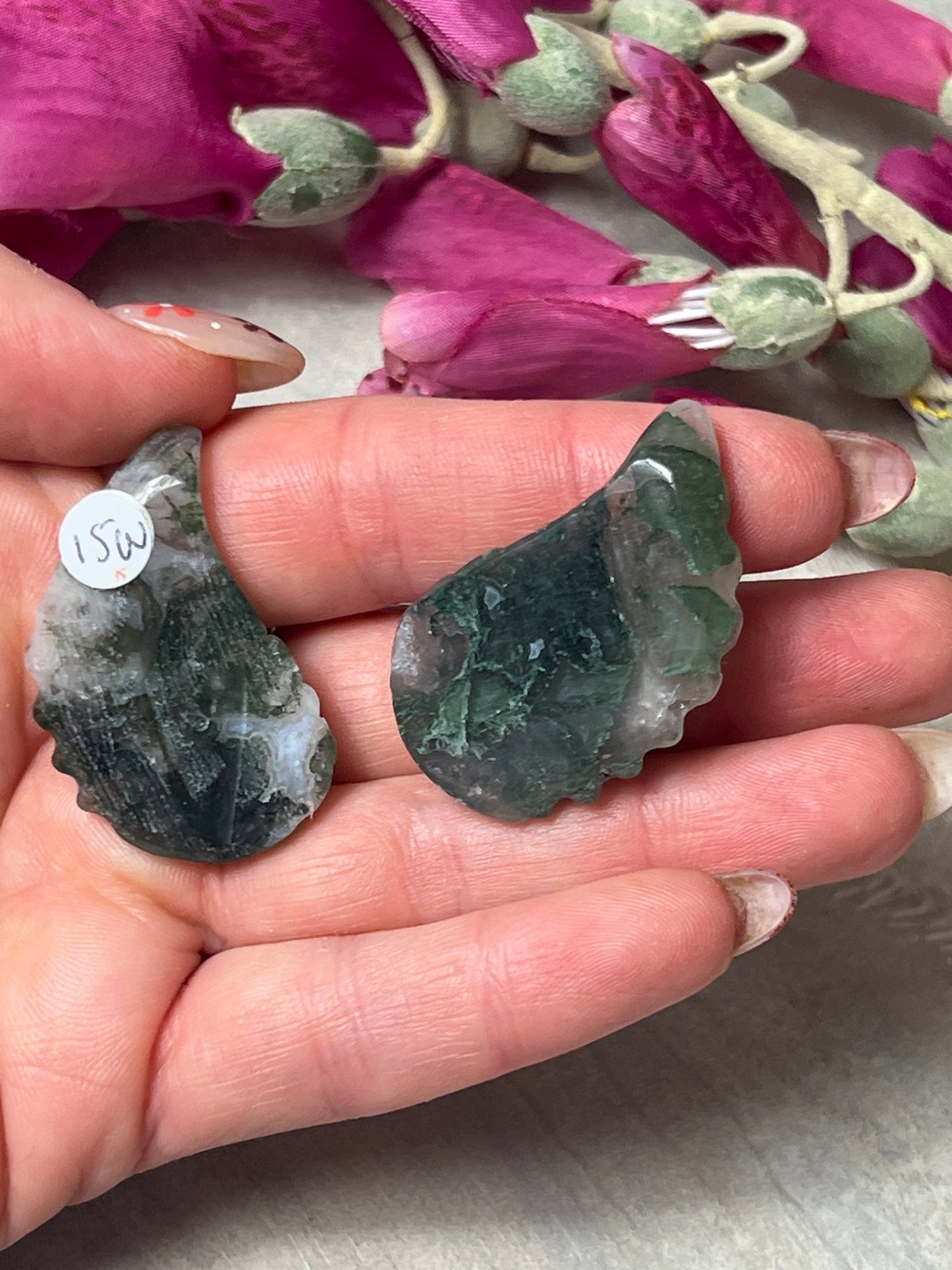 Moss Agate Angel wings