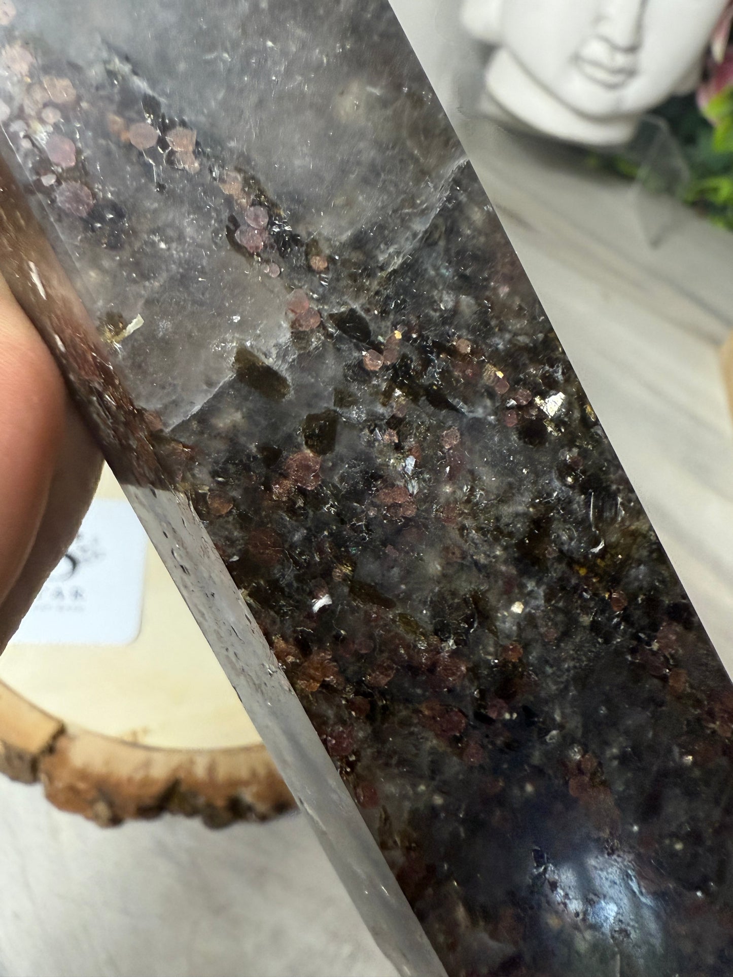 RARE Smokey with garnet & mica Tower Point