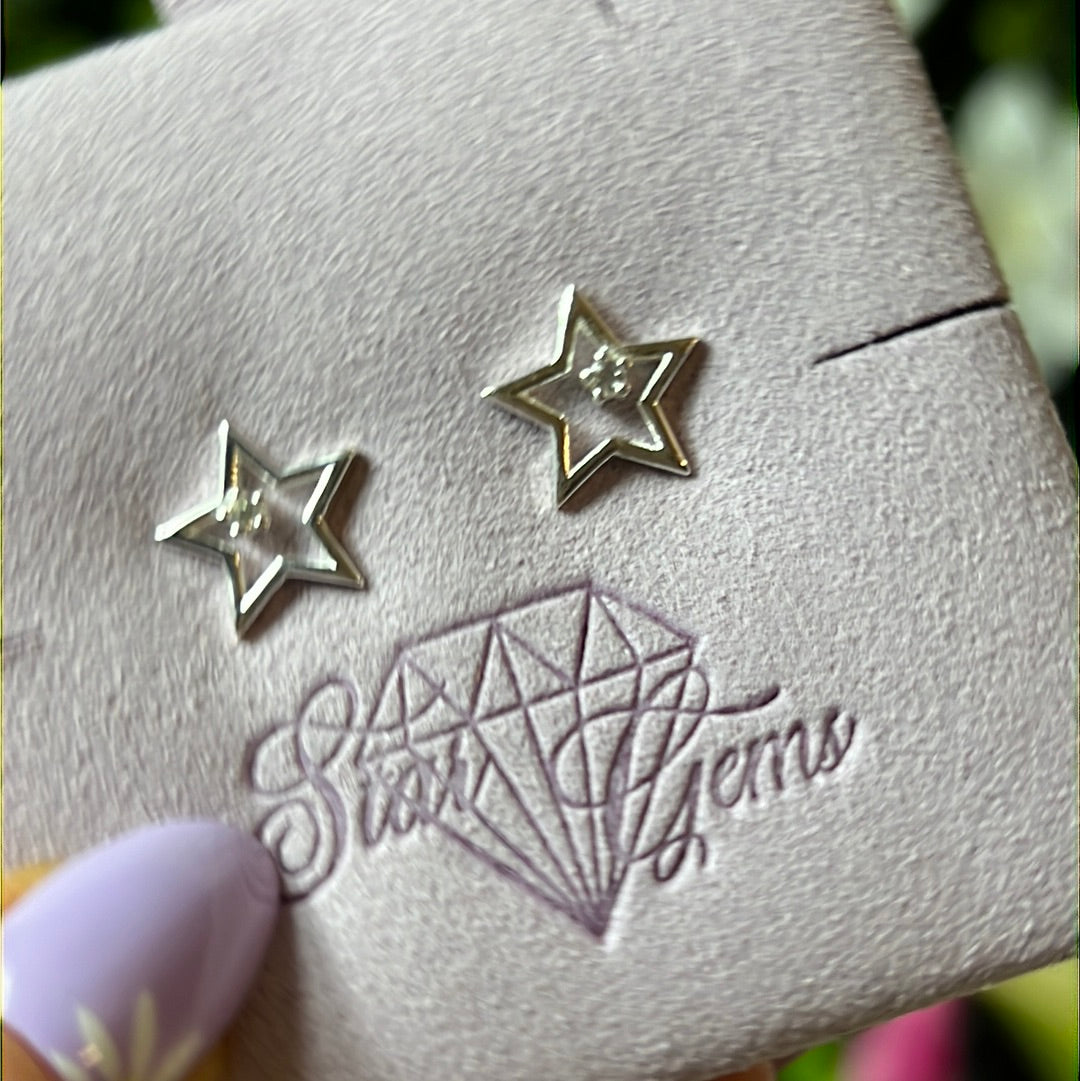 Star Bling Sterling Studs Earrings