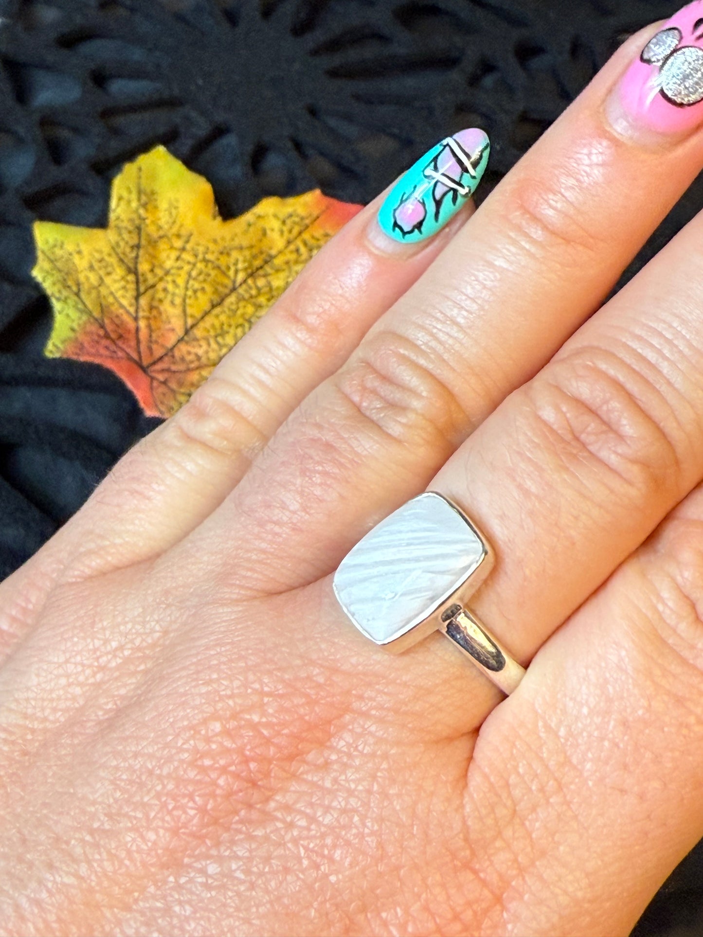 Scolecite 925 Ring - Size O 1/2