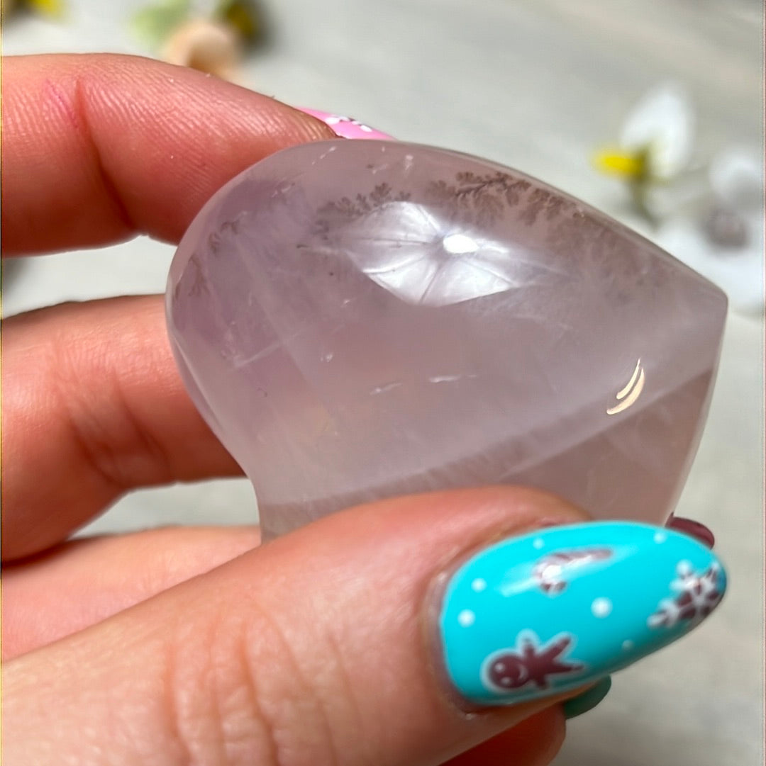 Rose Quartz Dendritic Heart