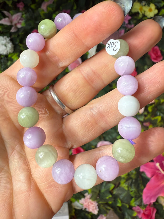 Rare Kunzite & Hiddenite Bead Bracelet