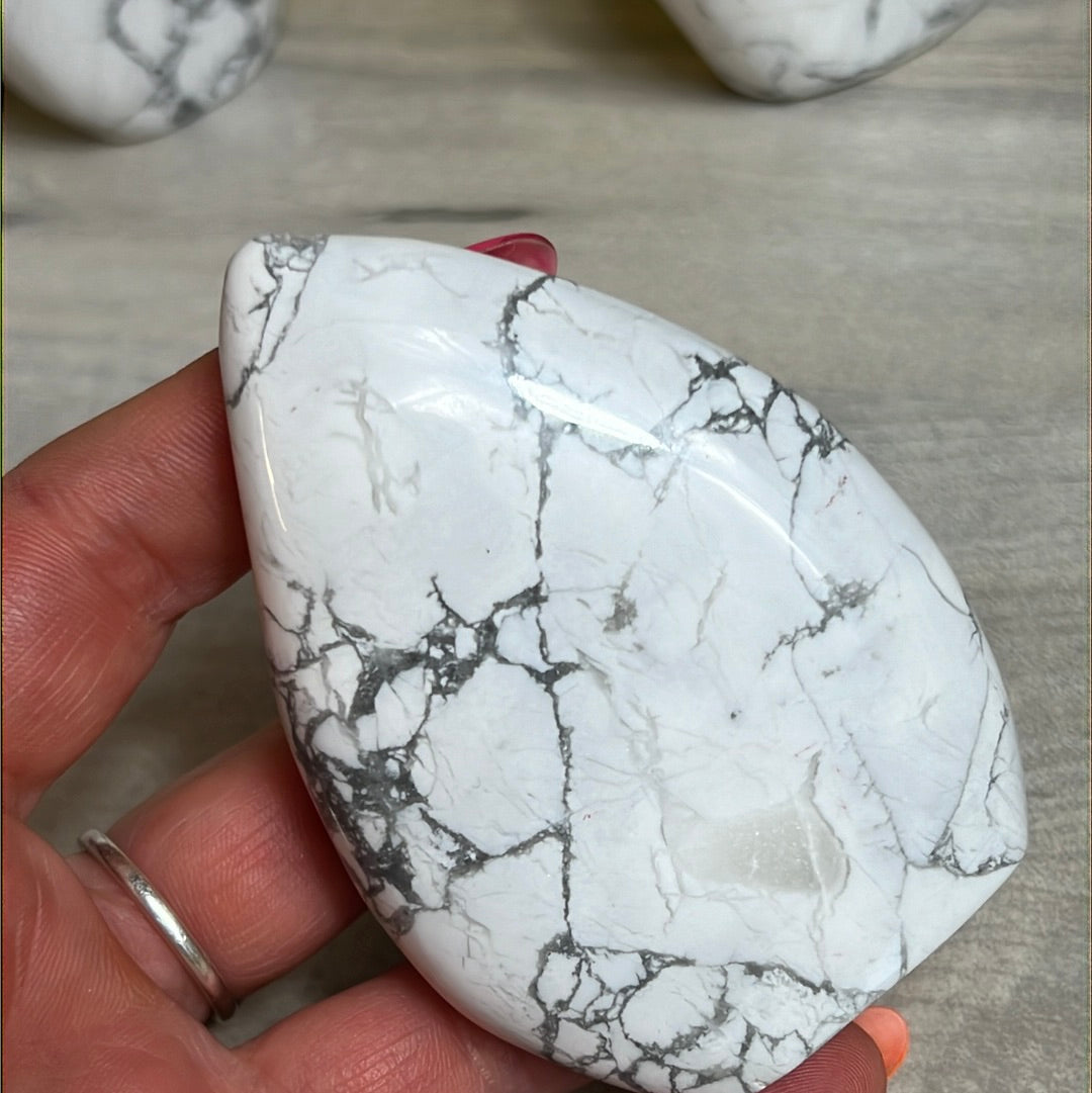 White Howlite Freeform Flame