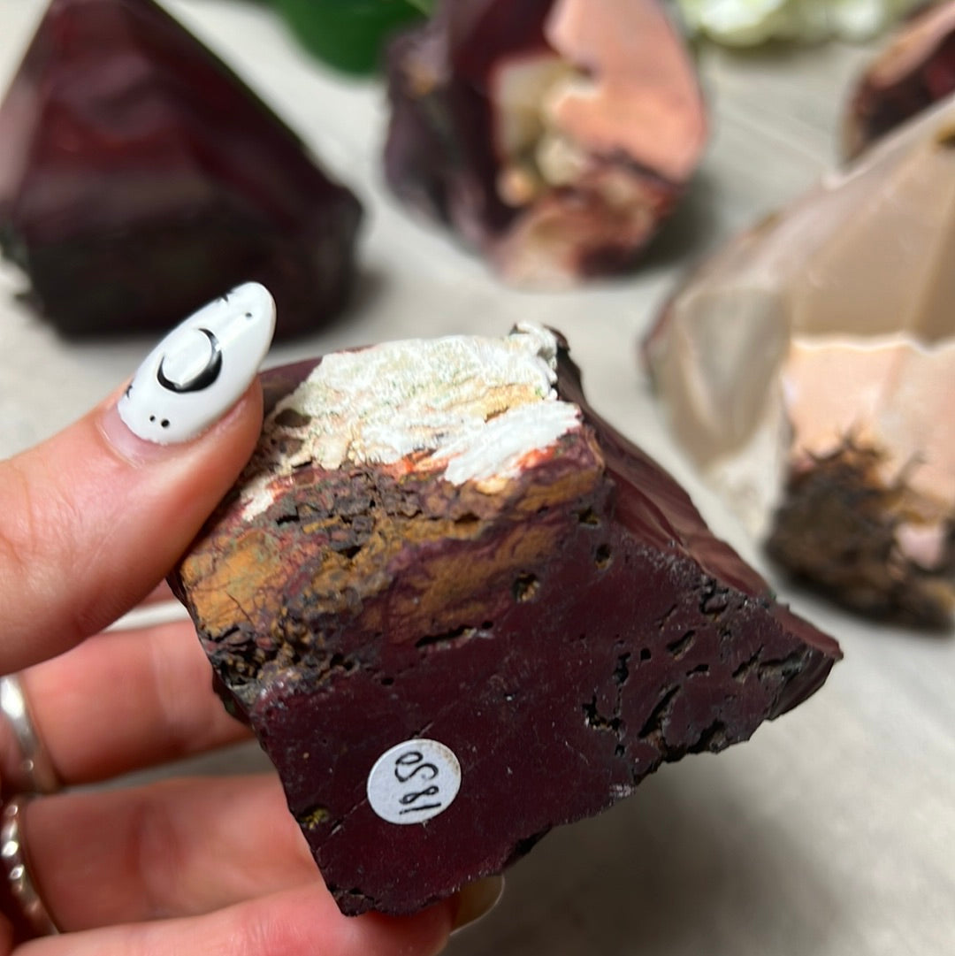 Mookaite Half & Half Polished Raw Tower Points