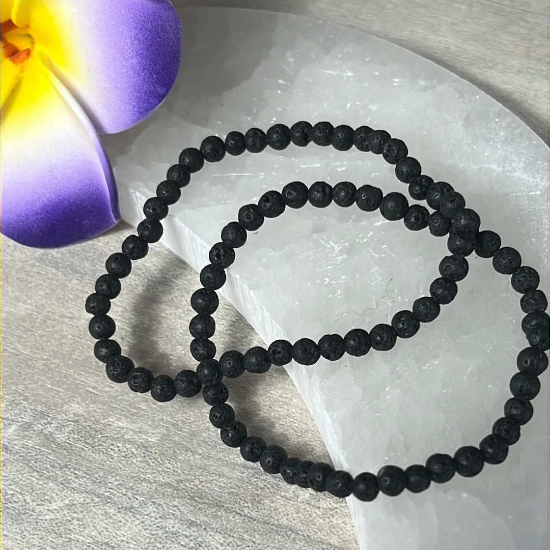 4mm Lava Bead Bracelet