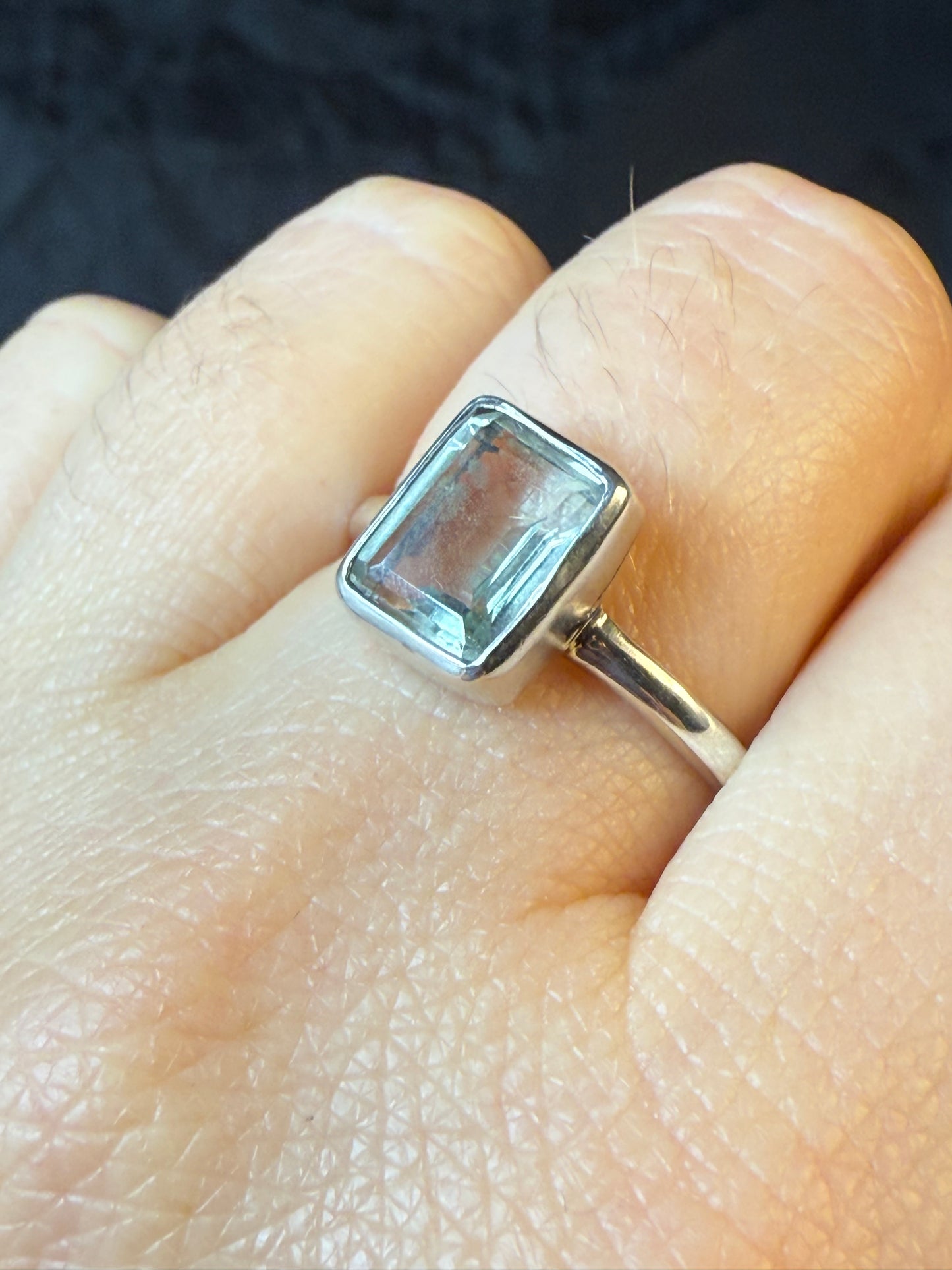 Prasolite 925 Ring - Size S 1/2 Green Amethyst