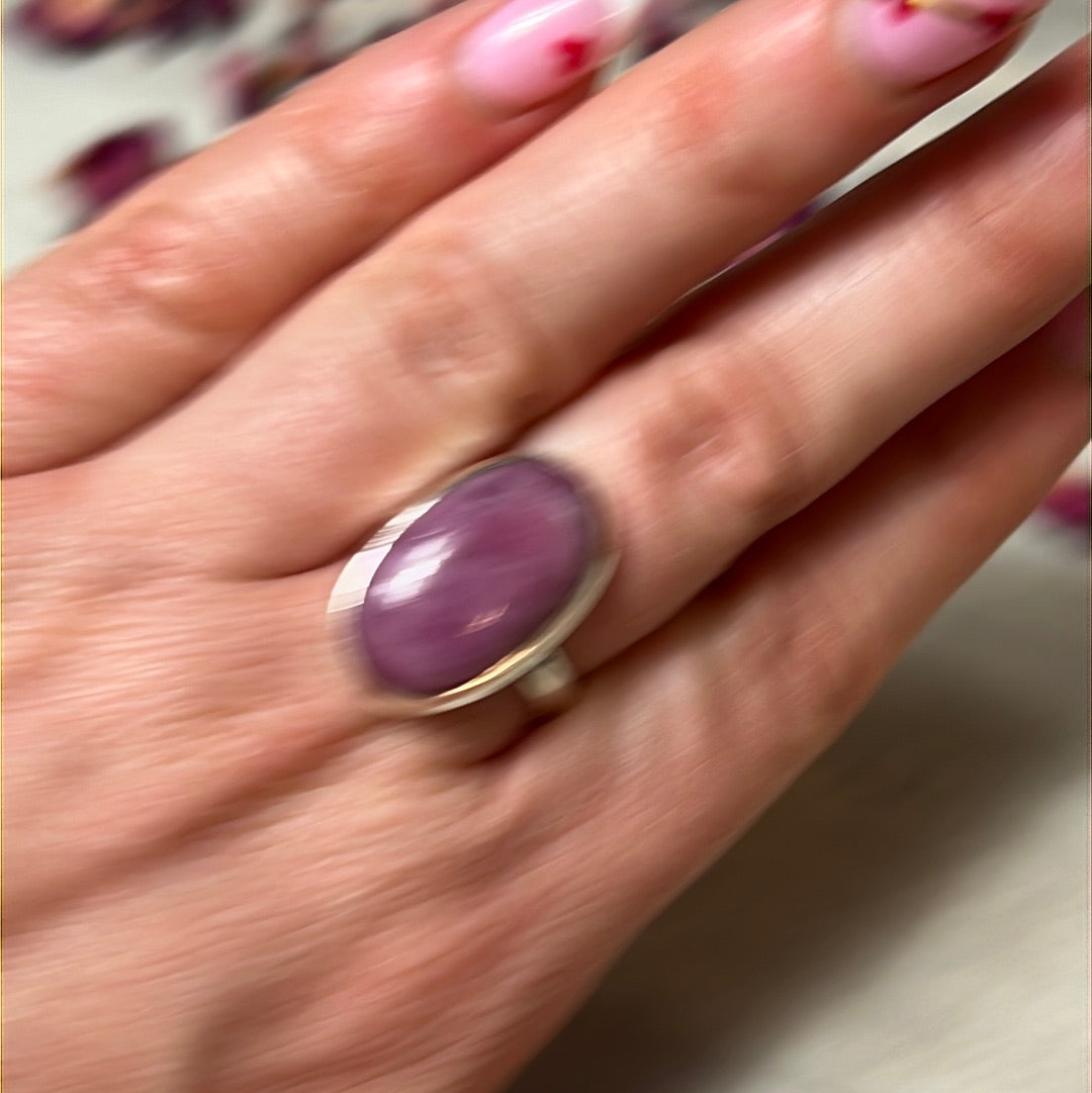 Pink Tourmaline 925 Silver Ring - Size S - S 1/2  AA GRADE