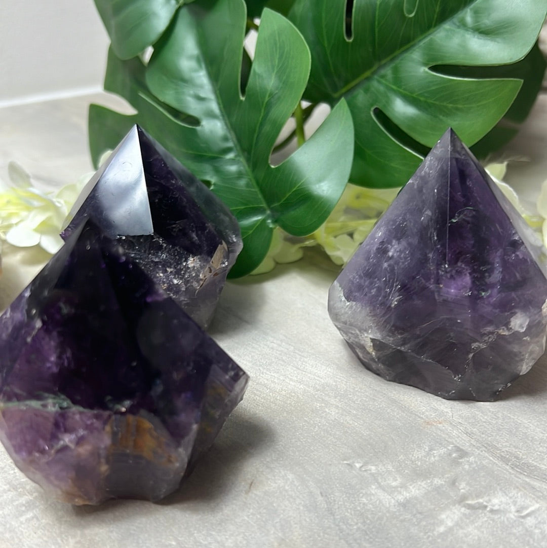 Amethyst Half & Half Polished Raw Tower Points