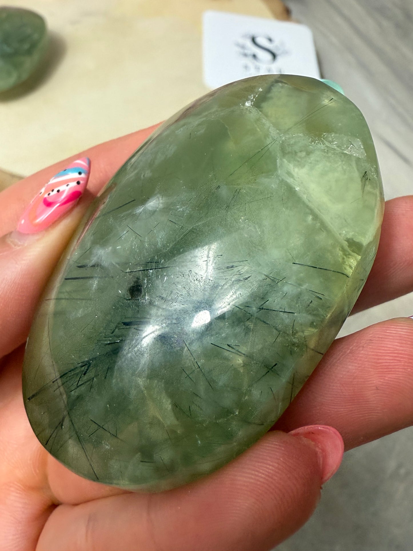 Prehnite Palm Stone