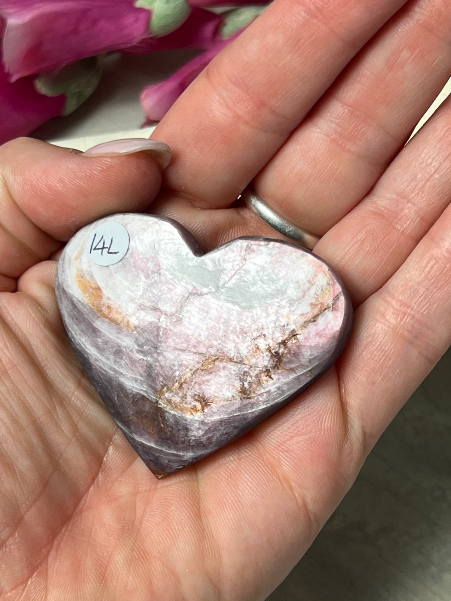 Gem Lepidolite Heart