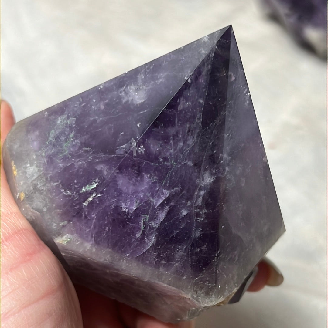 Amethyst Half & Half Polished Raw Tower Points