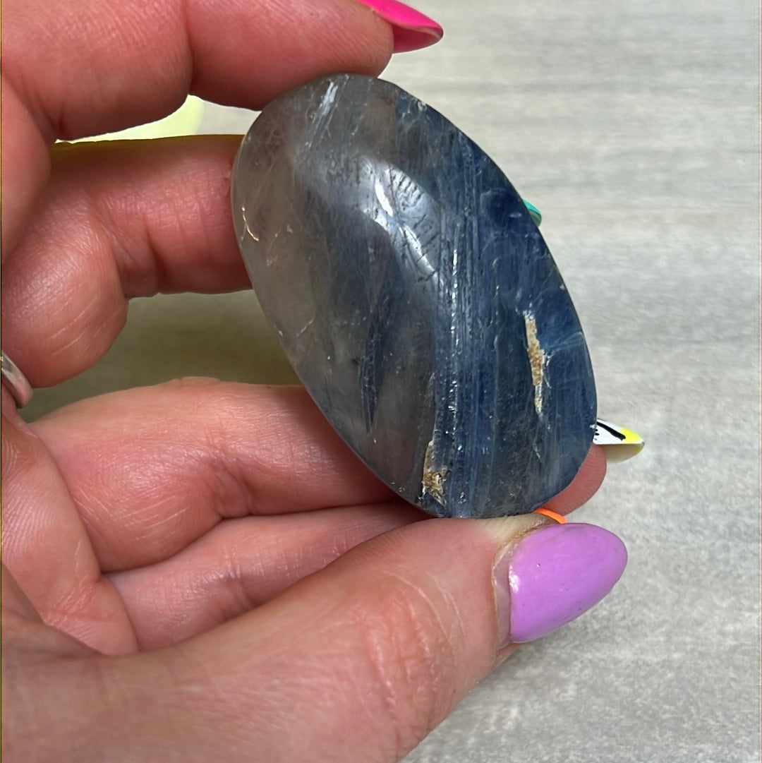 Kyanite in Clear Quartz Palm - rare find