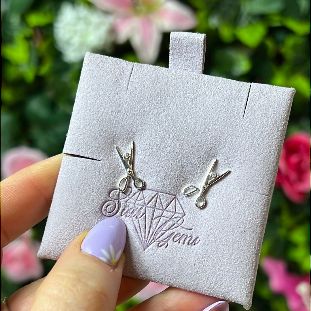 Scissors - hairdresser seamstress Sterling Studs Earrings