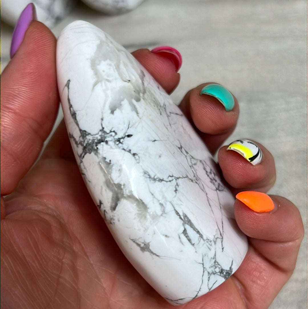 White Howlite Freeform Flame
