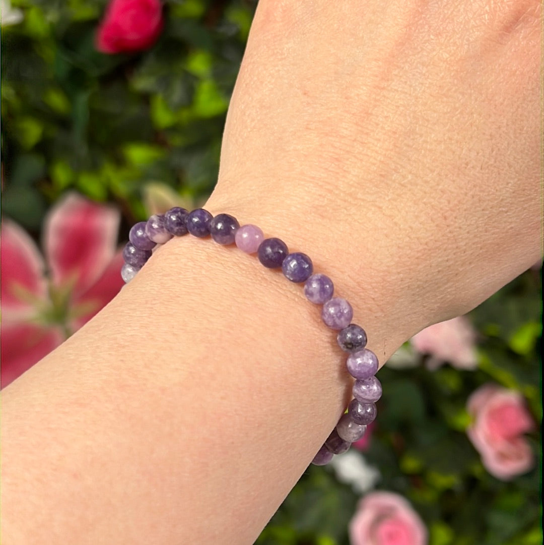 Lepidolite 6mm Bead Bracelet