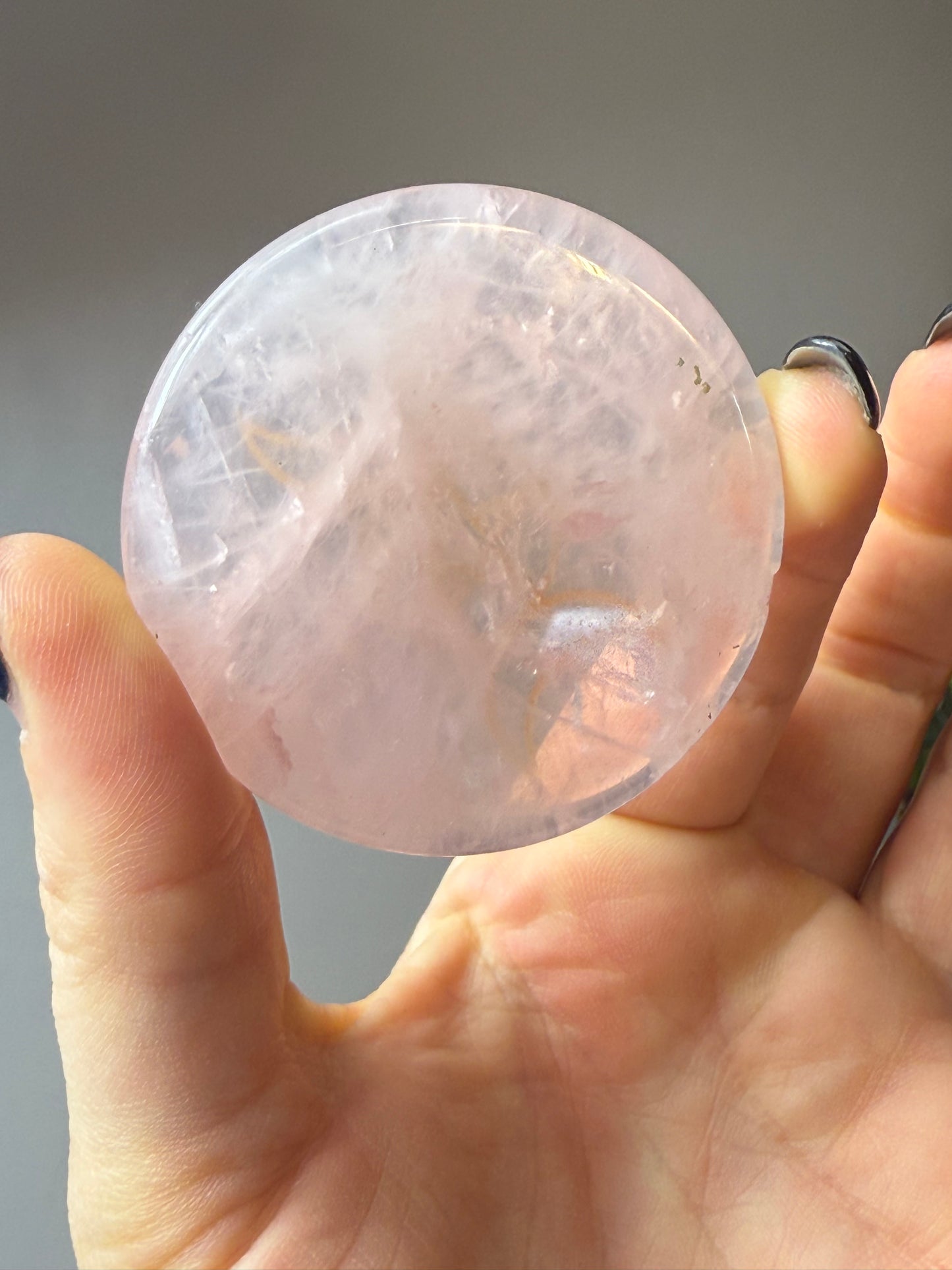 Goddess Rose Disc Palm Stone
