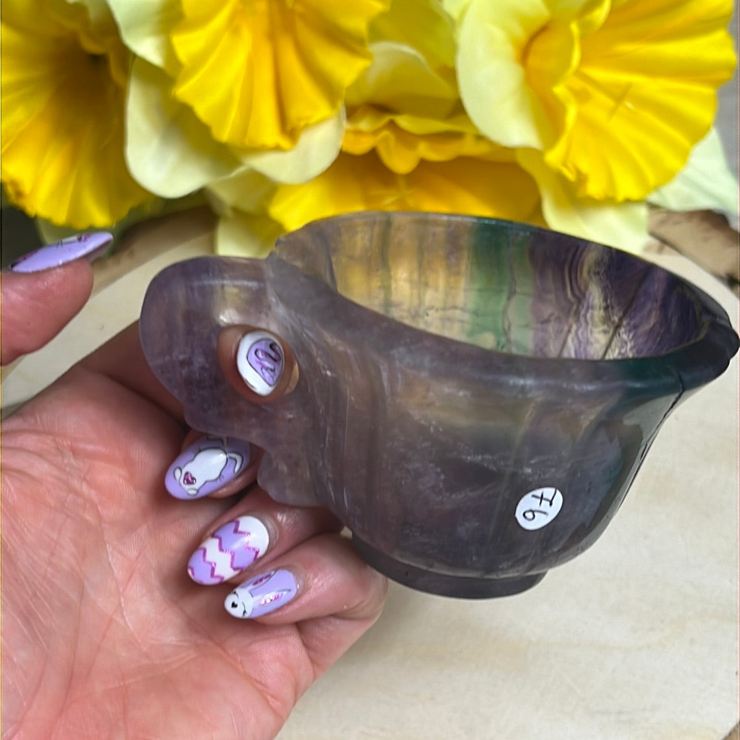 Fluorite Hand Carved Cup