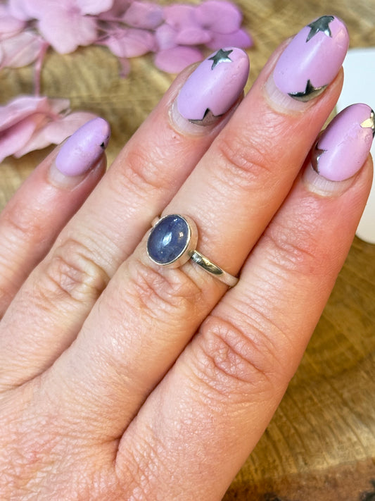 Tanzanite 925 Silver Ring - Size M