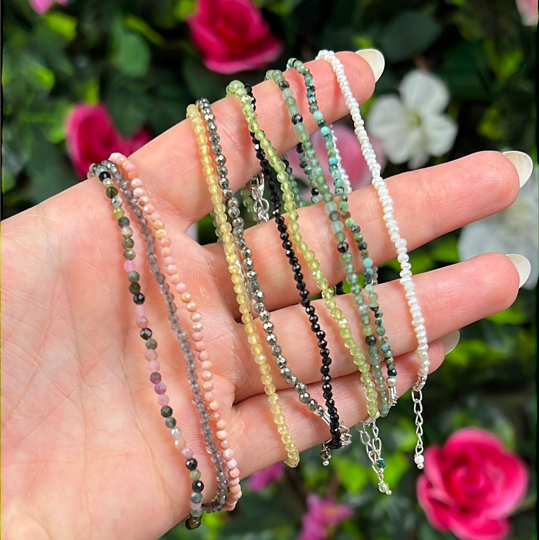 2mm Delicate - 925 Sterling Silver Facet Bracelets - Adjustable