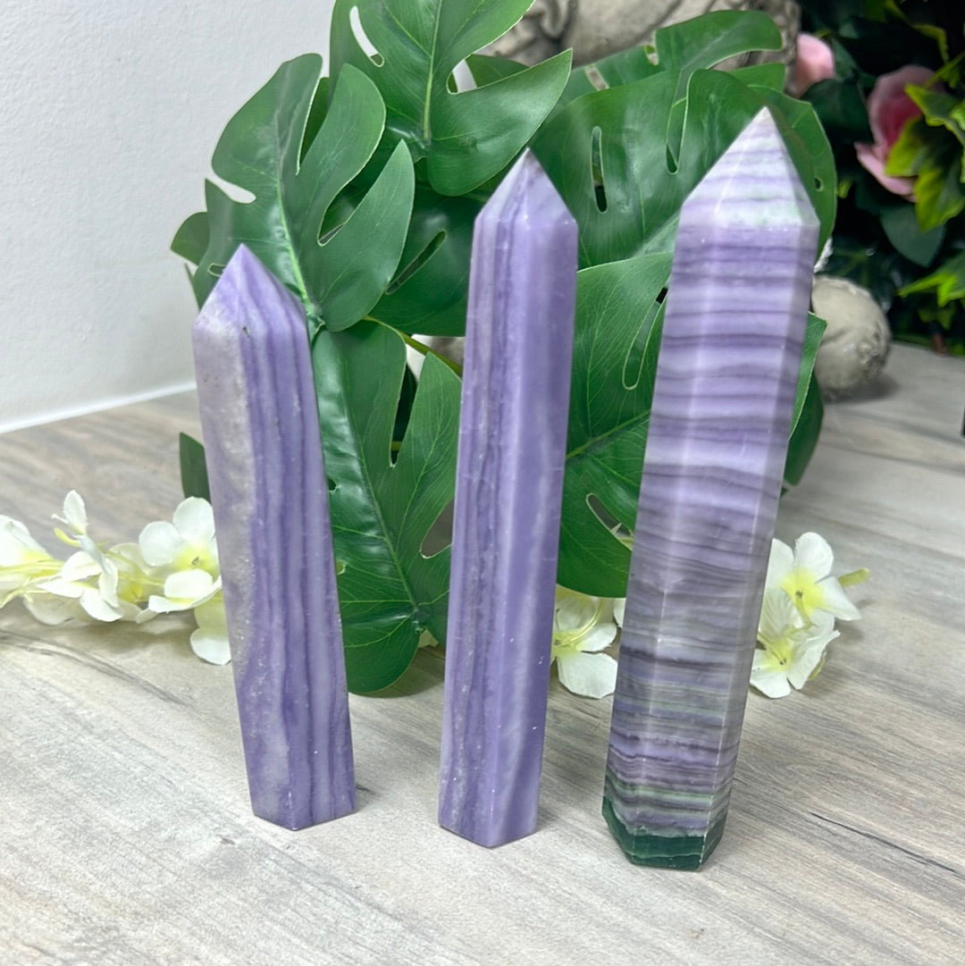 Sagentic Fluorite Purple Tower Points