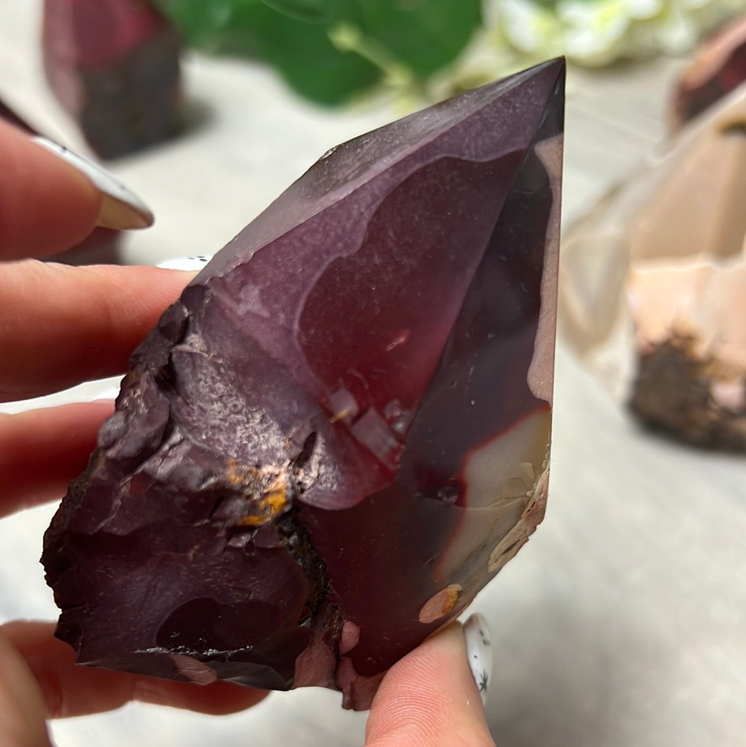 Mookaite Half & Half Polished Raw Tower Points