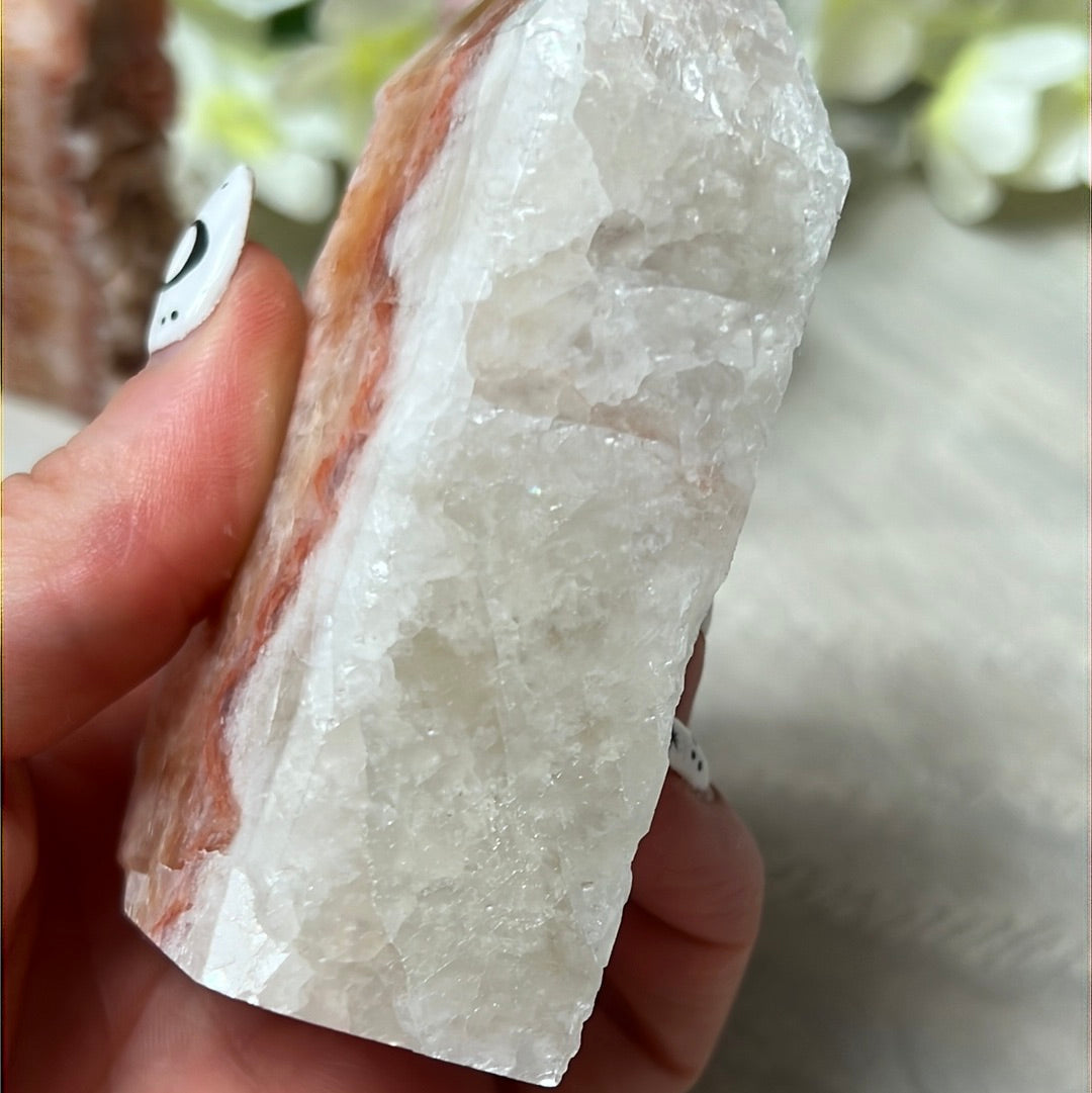 Sunstone, Orchid & Orange Calcite Druzy Tower Points