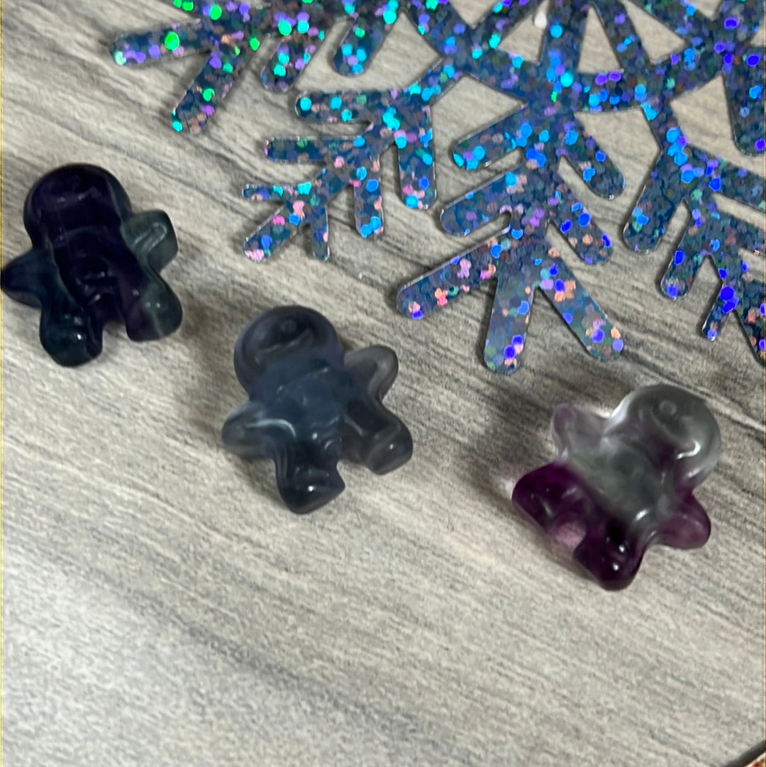 Mini Fluorite gingerbread man person
