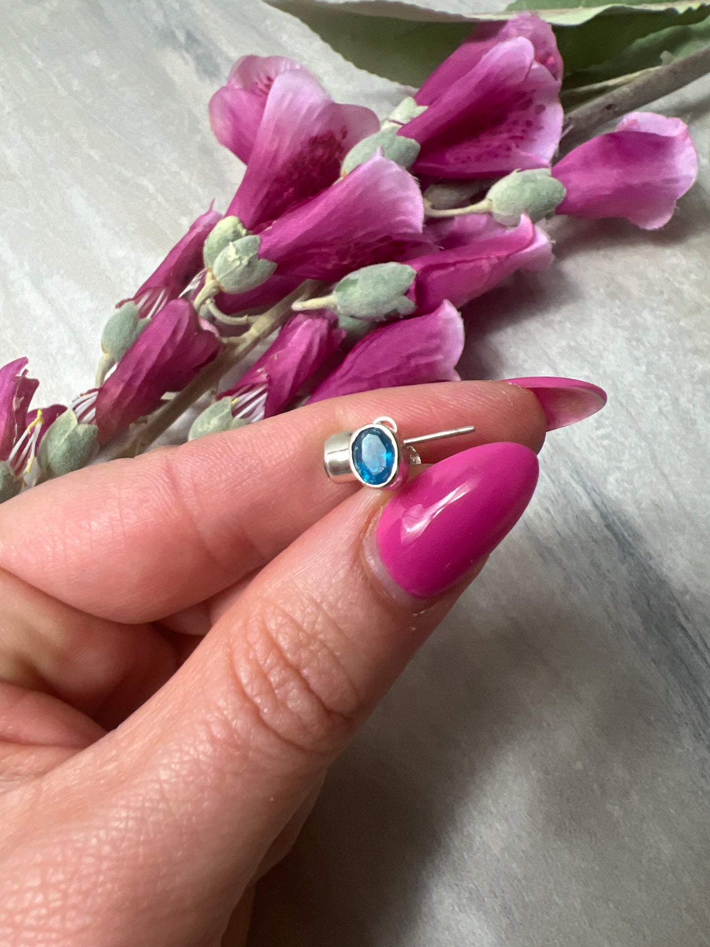Apatite Facet 925 Sterling Studs