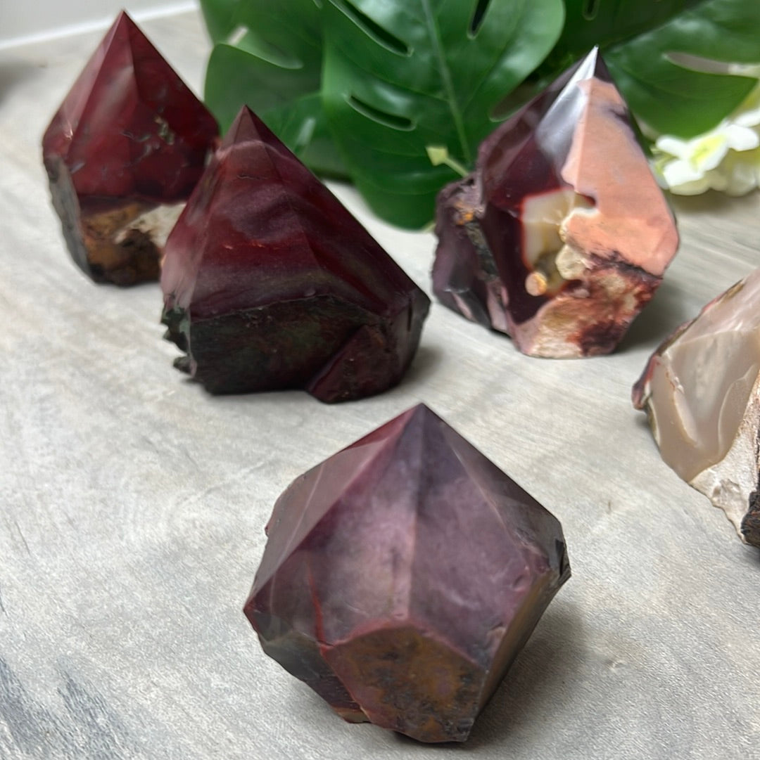 Mookaite Half & Half Polished Raw Tower Points