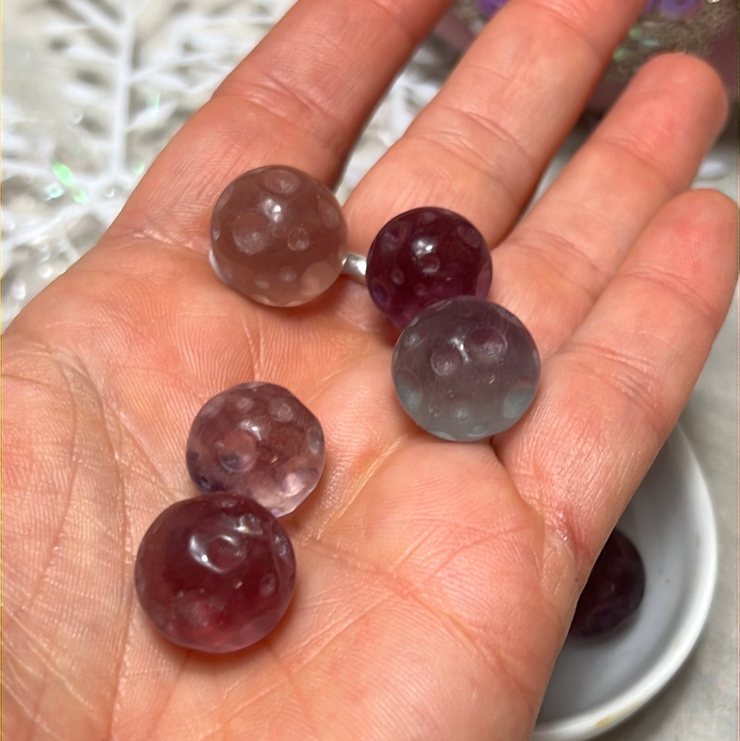 Unpolished Fluorite Planet Moon Sphere