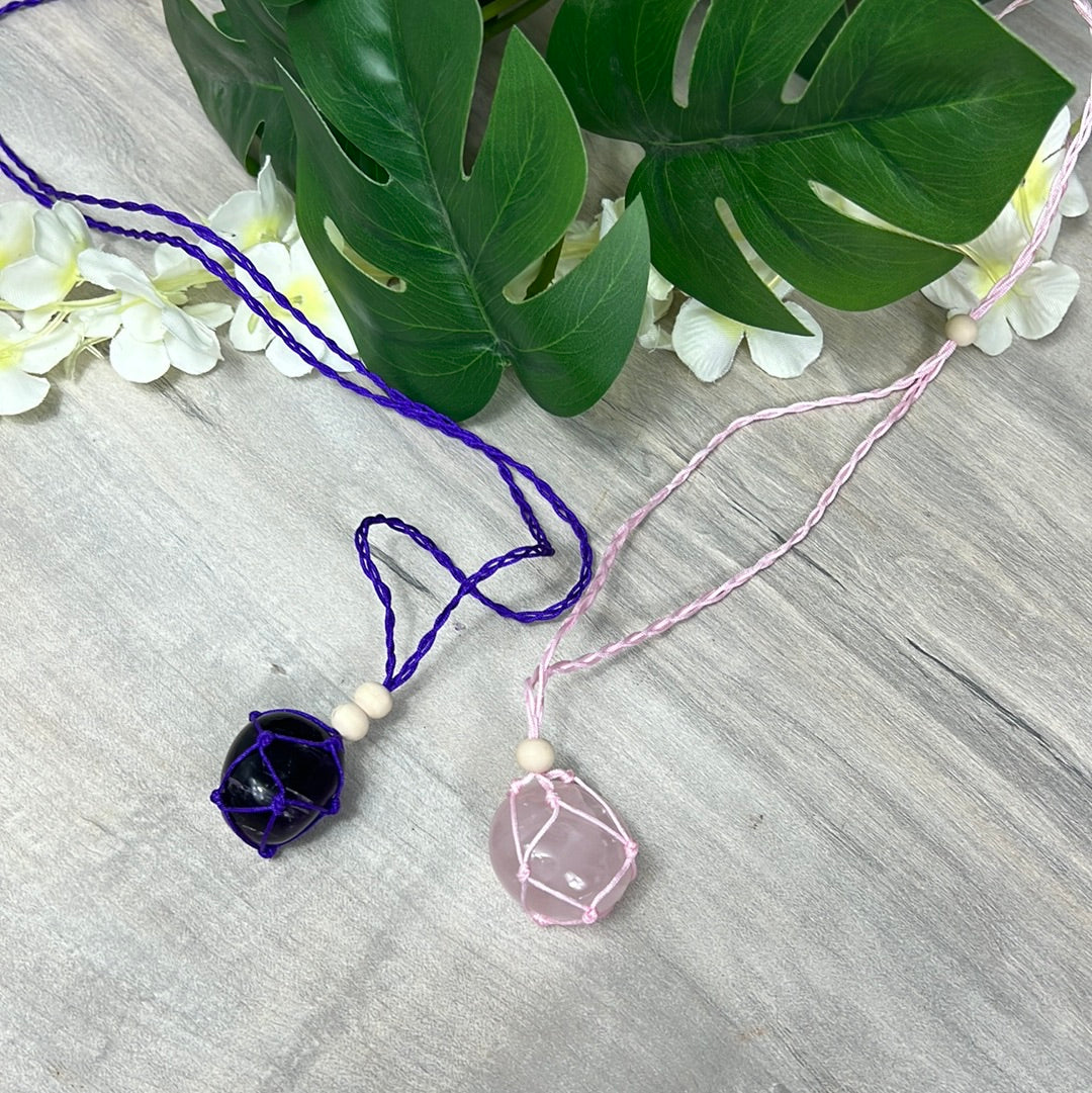 Macrame Net Cage Thread Necklace