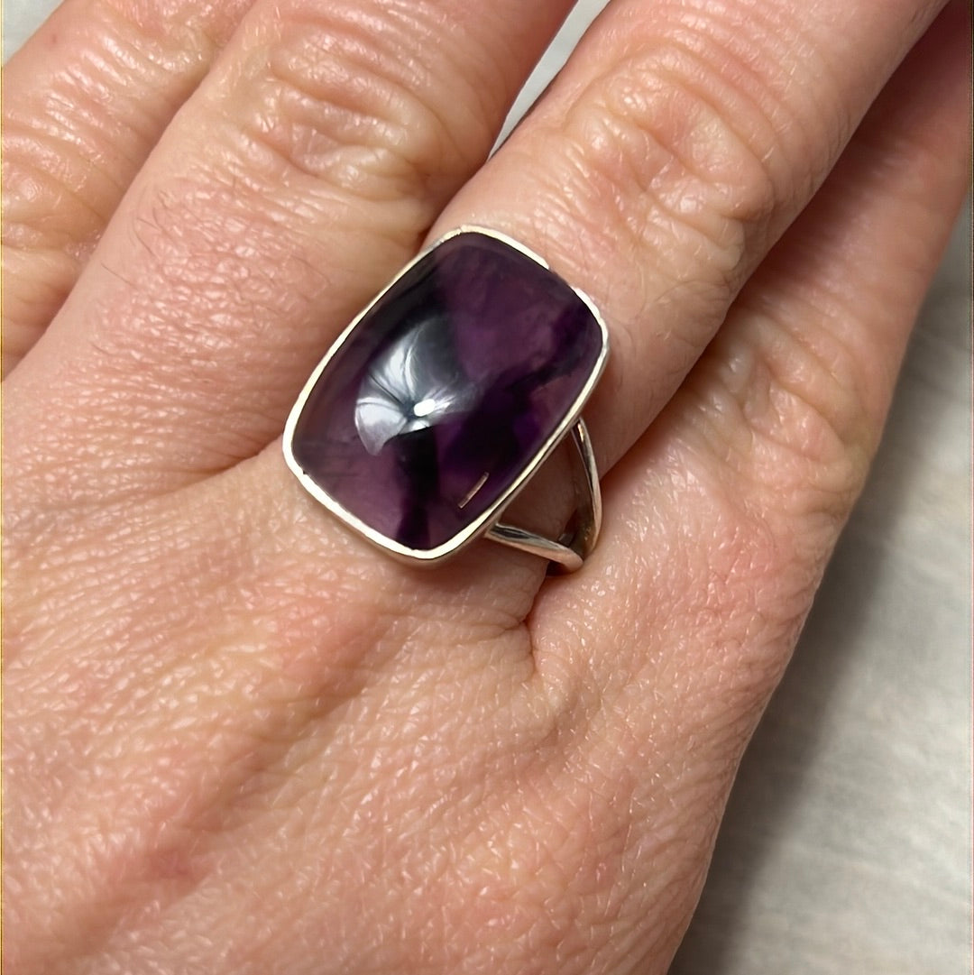 Amethyst 925 Sterling Silver Ring - Size R 1/2 - S