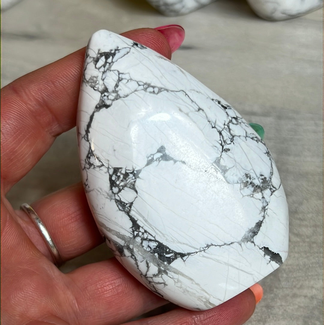 White Howlite Freeform Flame