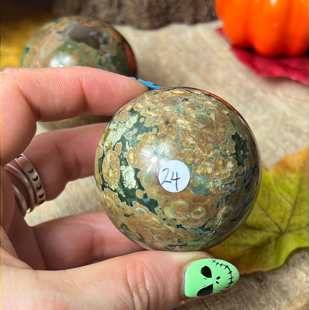 Rhyolite Rainforest Jasper Sphere