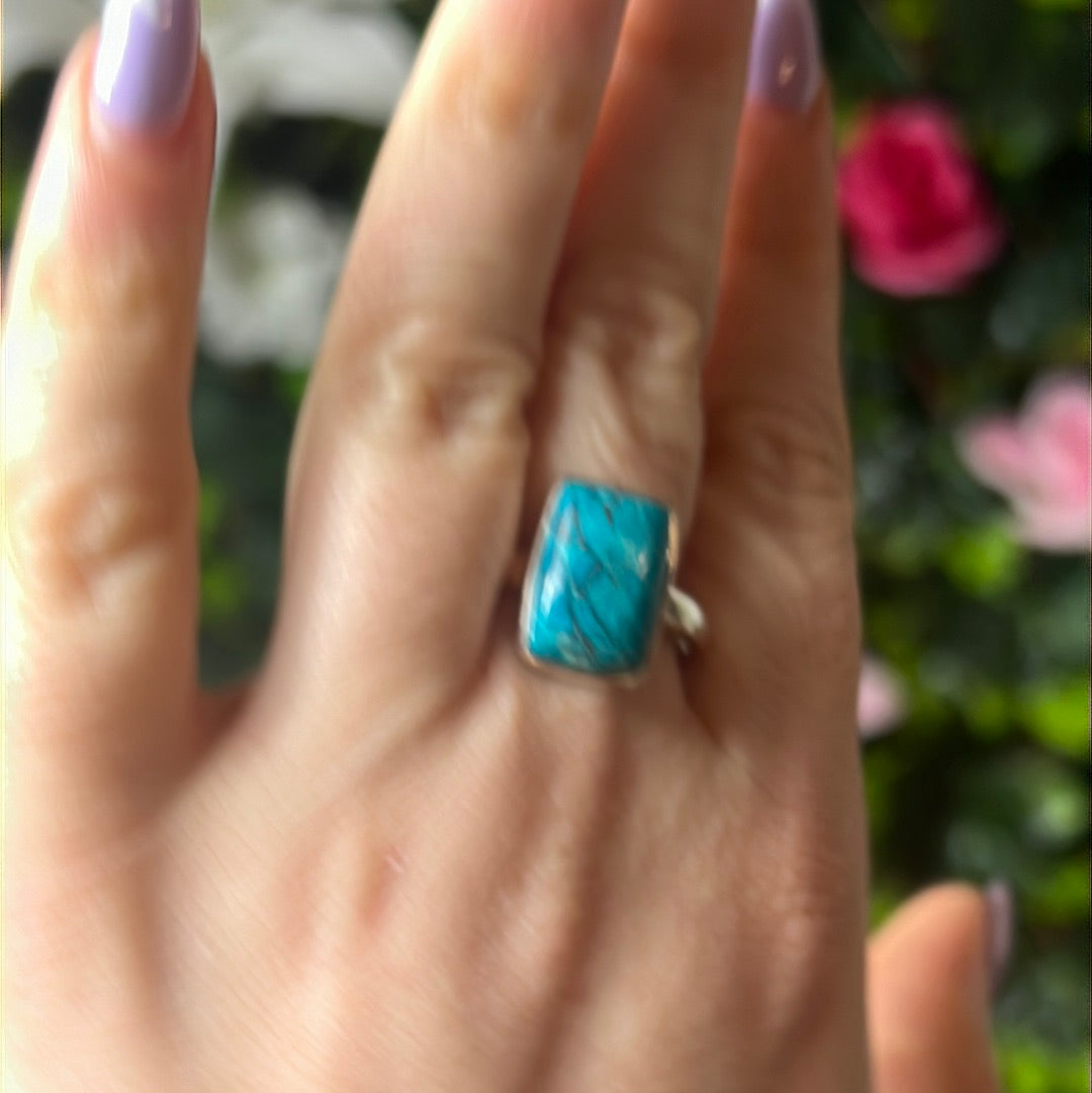 Malacolla 925 Sterling Silver Ring - Size R 1/2 - S