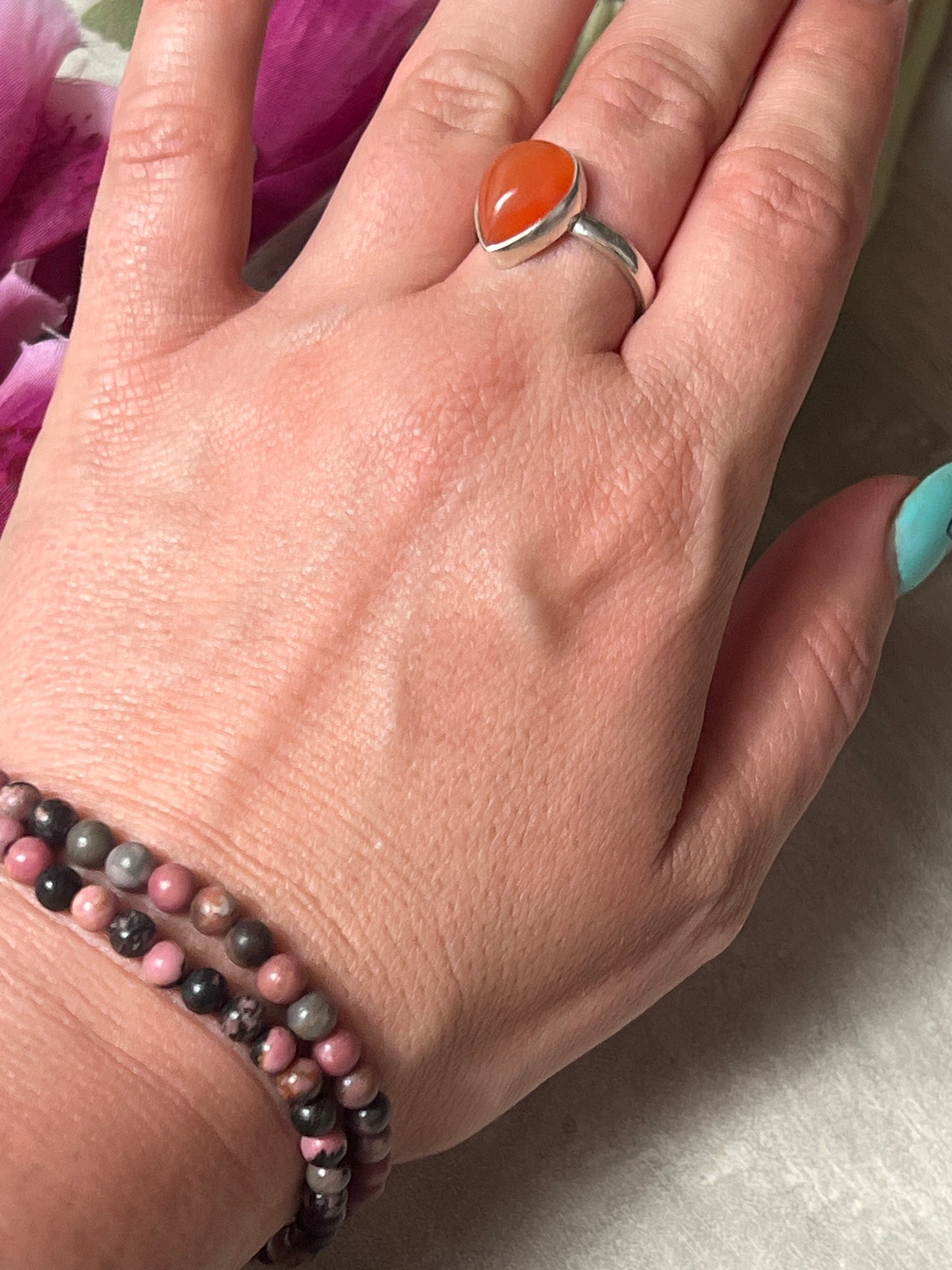 Rhodonite - 4mm Bead Bracelet