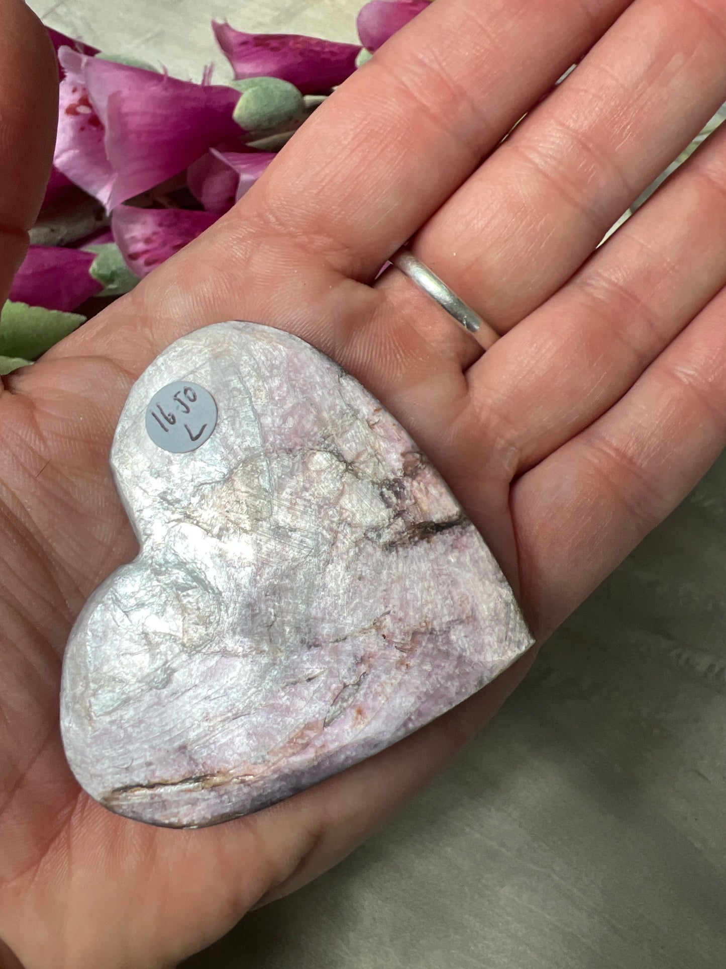 Gem Lepidolite Heart