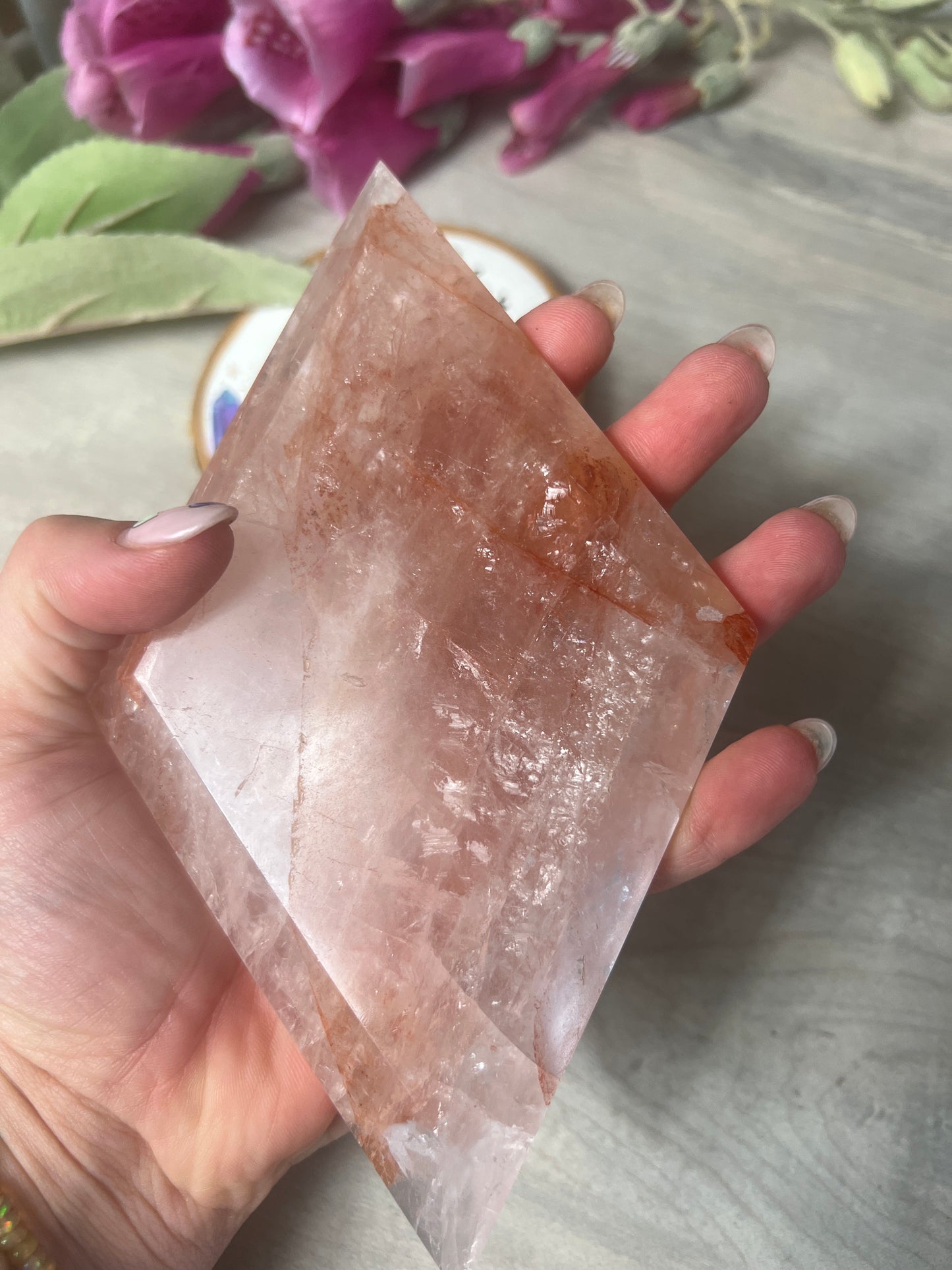 XL Rose and Fire Quartz Diamond