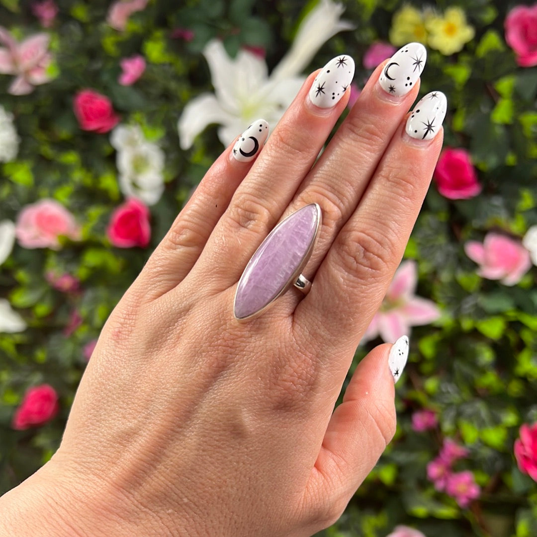 Kunzite 925 Sterling Silver Ring - Size R 1/2 - S