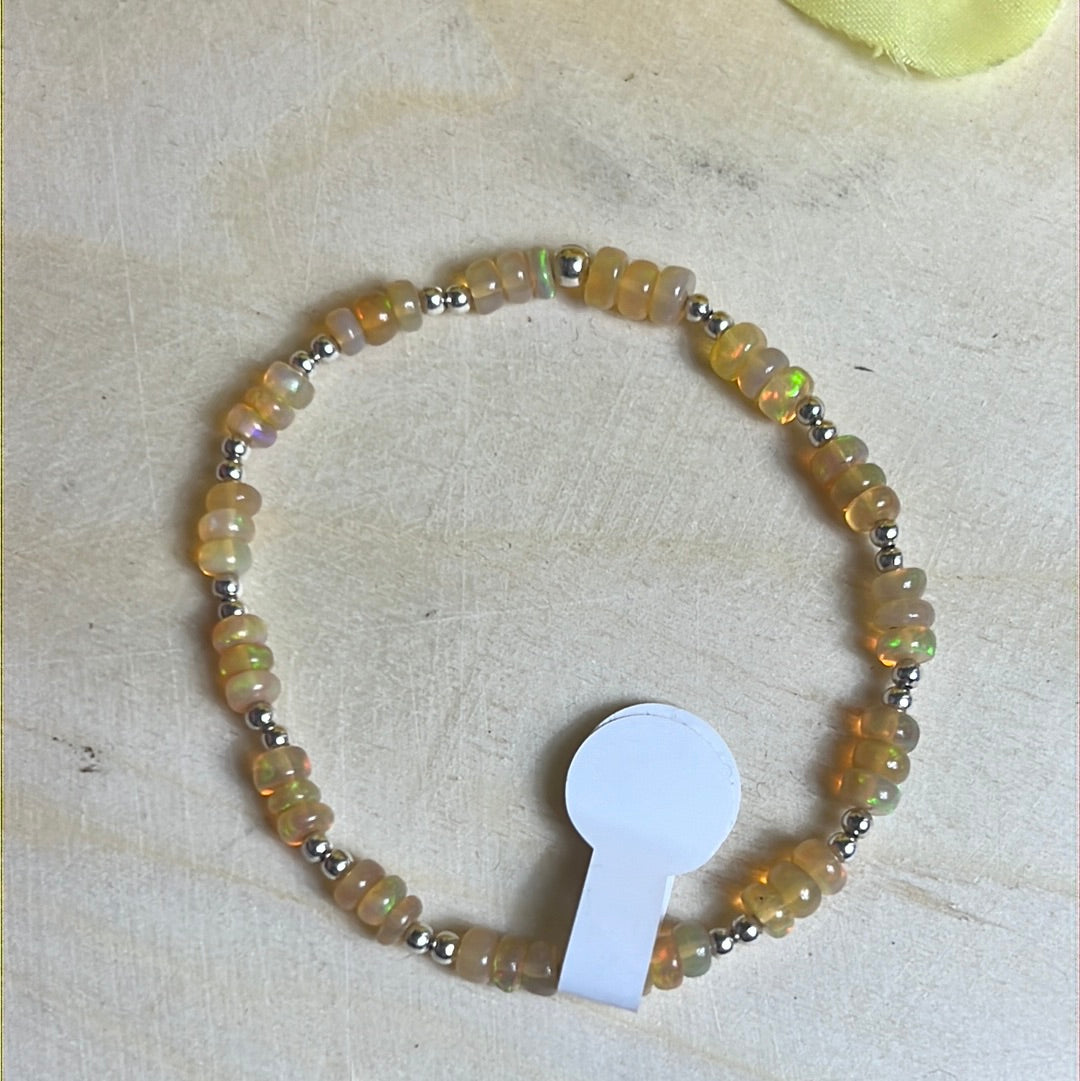 Ethiopian Opal Bead Bracelet - elastic