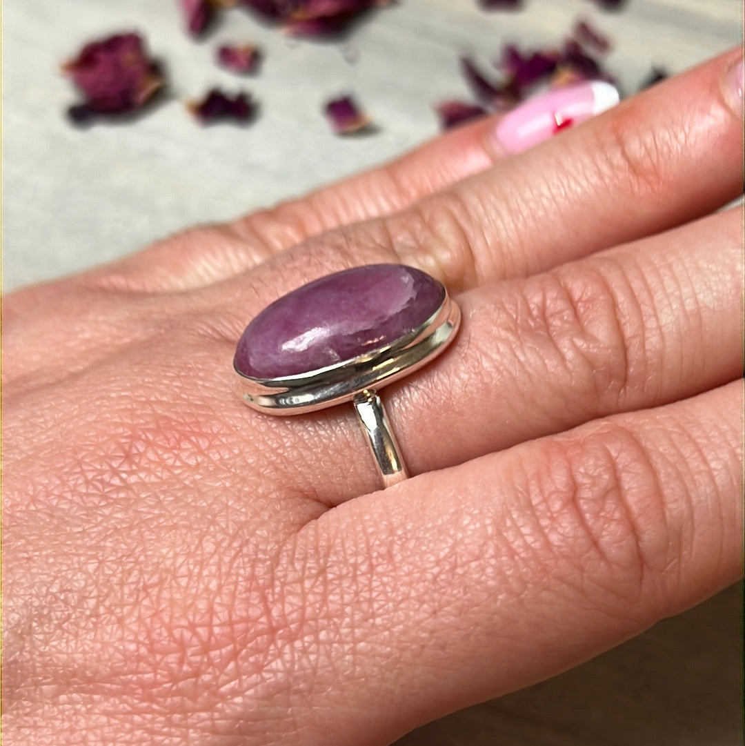 Pink Tourmaline 925 Silver Ring - Size S - S 1/2  AA GRADE