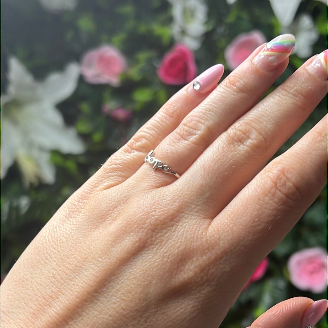 Hope Script 925 Sterling Silver Ring