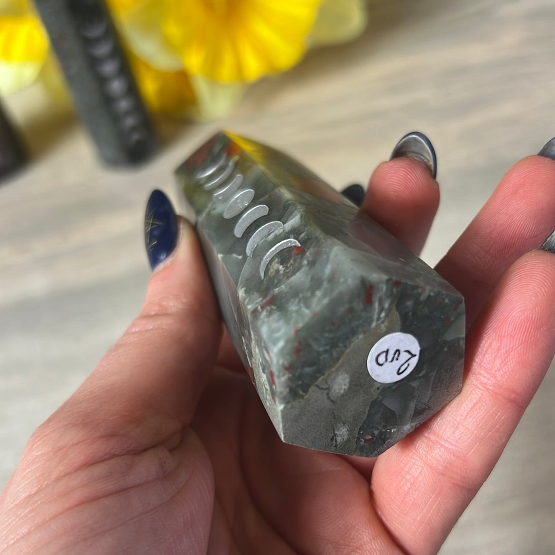 African Bloodstone Moon Phase Lunar Point Tower